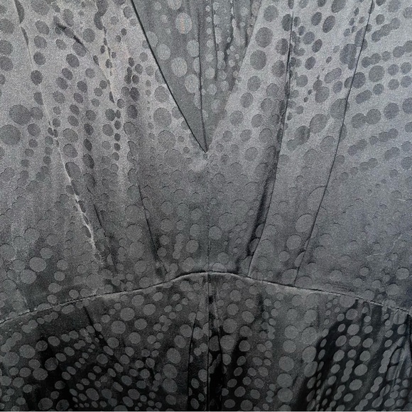 The Kooples V-Neck Long Sleeve Black Polka Dot Maxi Dress Medium - Picture 5 of 9